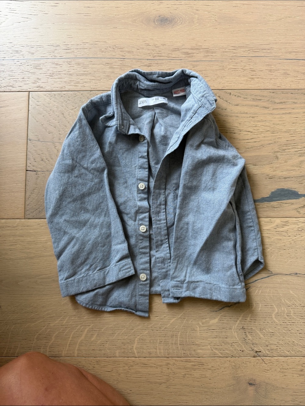 Zara Kids Light Gray Button-Up Jacket